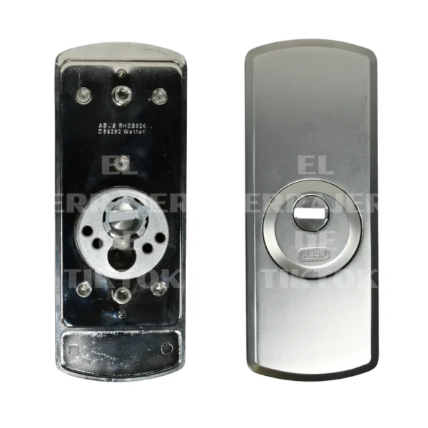 Escudo ABUS placa vertical plata mate