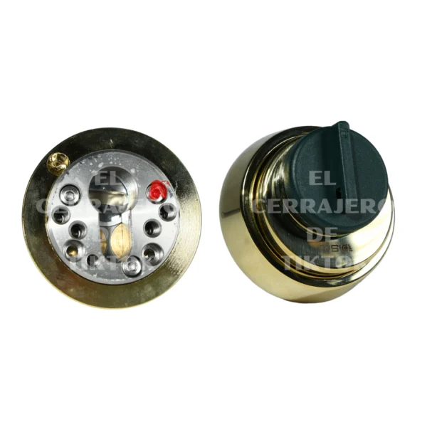 Escudo MAGNÉTICO REDONDO con LLAVE MAGNÉTICA DISEC de seguridad dorado