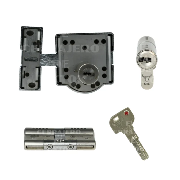PACK de seguridad Cerrojo EP60 de SAG más el bombín Condor de la marca M&C con 5 llaves