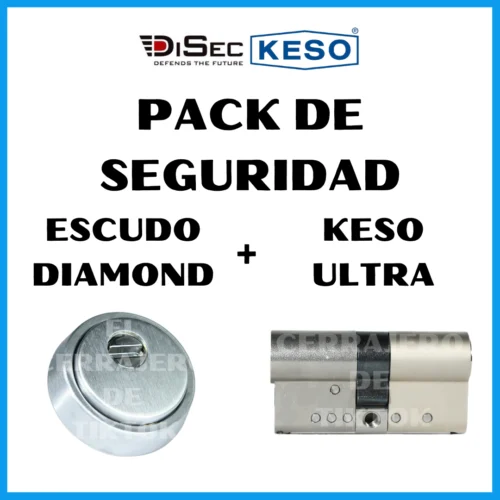Pack de Seguridad Escudo DISEC DIAMOND + Bombín KESO ULTRA