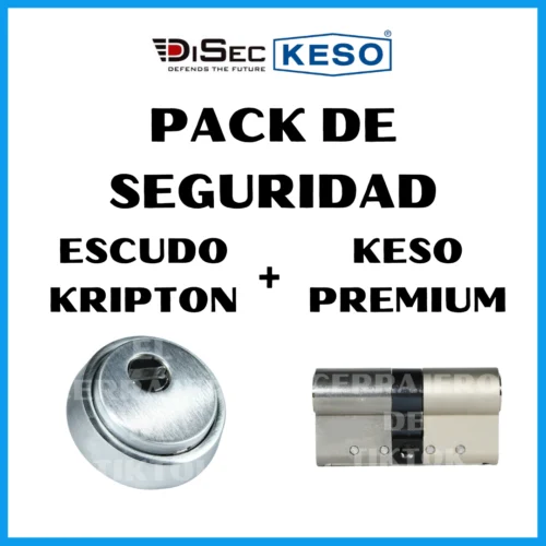 Pack de Seguridad Escudo DISEC KRIPTON + Bombín KESO PREMIUM