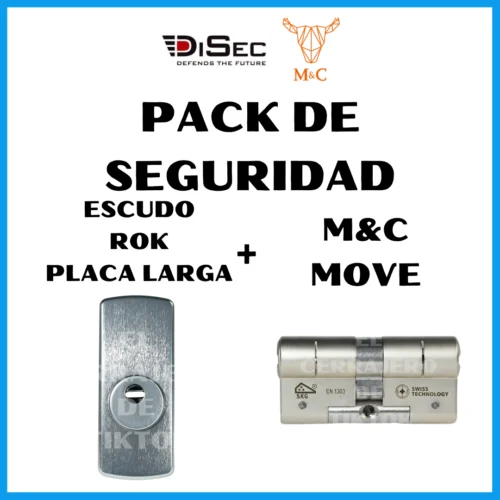 Pack de Seguridad Escudo DISEC ROK VERTICAL + Bombín M&C MOVE